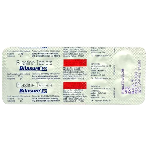 bilasure 20mg tablet 10's